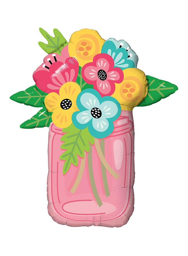 Qualatex - Mason Jar Bouquet Foil Balloon 36inch - Image 1