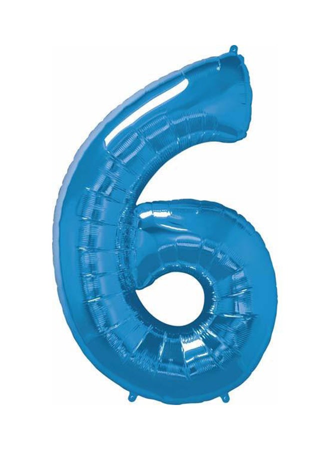 Qualatex - 1-Piece Number Six Sapphire Foil Balloon 42 Inch - Image 1
