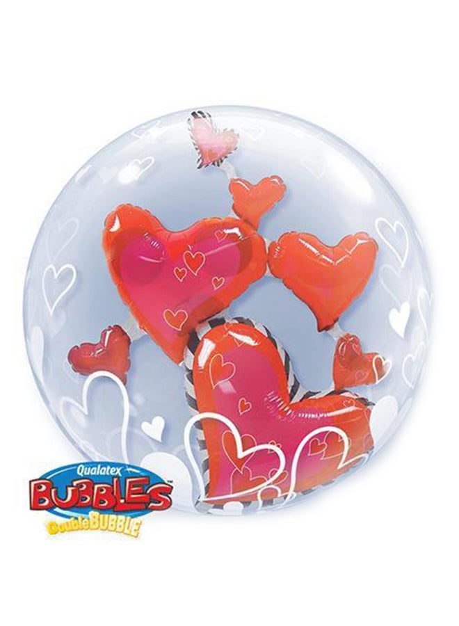 1-Piece Floating Hearts Double Bubble 18 Inch
