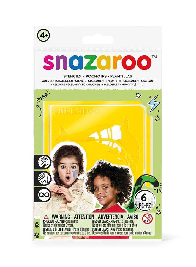 Snazaroo Set Of 6 Rainbow Stencils Yellow - Image 1