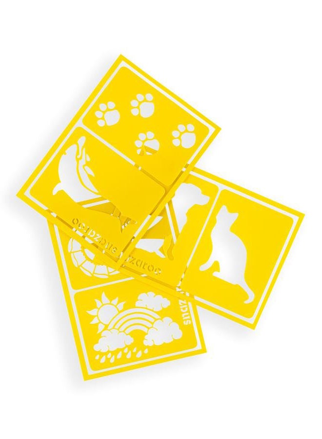 Snazaroo Set Of 6 Rainbow Stencils Yellow - Image 2
