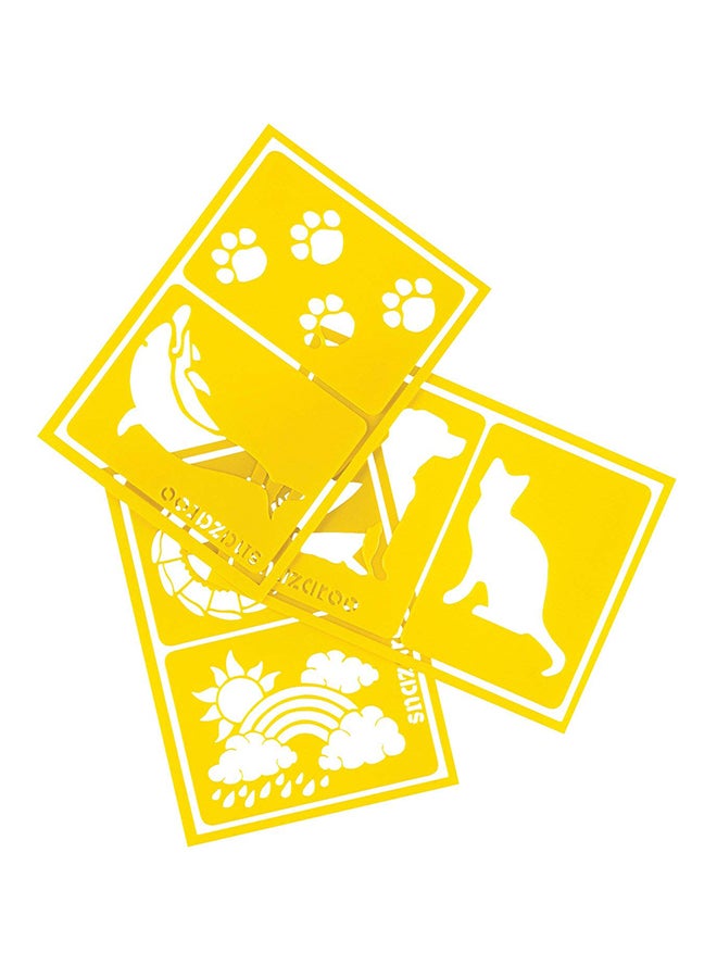 Snazaroo Set Of 6 Rainbow Stencils Yellow - Image 3