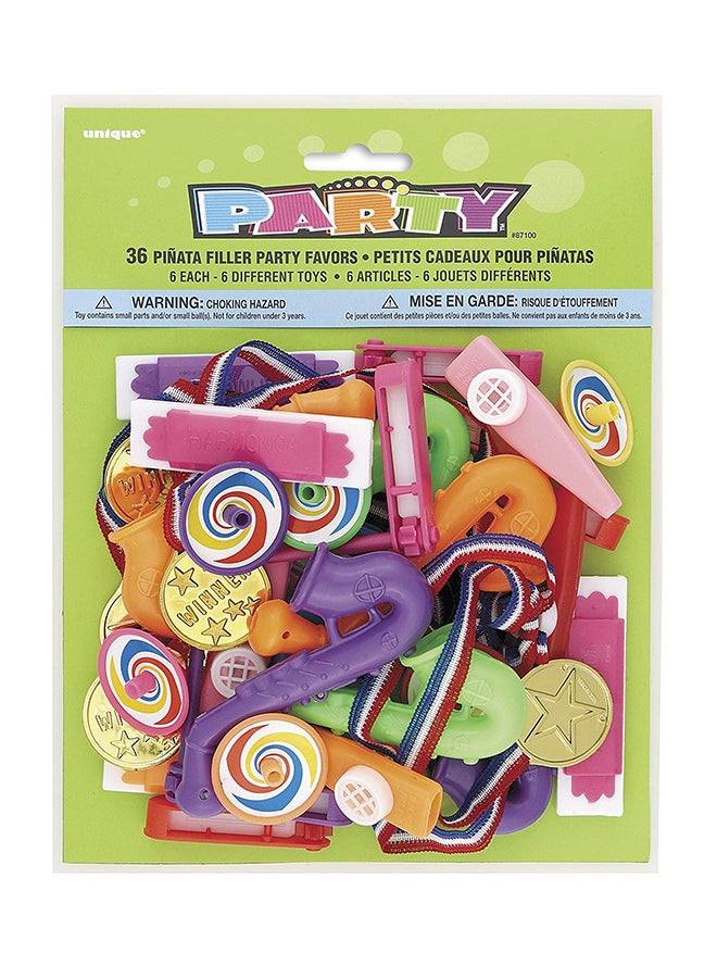 يونيك علبة تحوي على مجموعة من الألعاب الصغيرة للاحتفالات، 36 قطعة