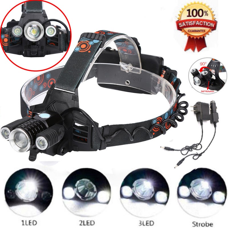 Voberry - 25000Lm 5X Xml T6 LED Rechargeable 18650 USB Headlamp  Head Light Torch - Image 1