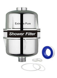 Extreme Pure Shower Filter With Seals And Teflon Tape Silver