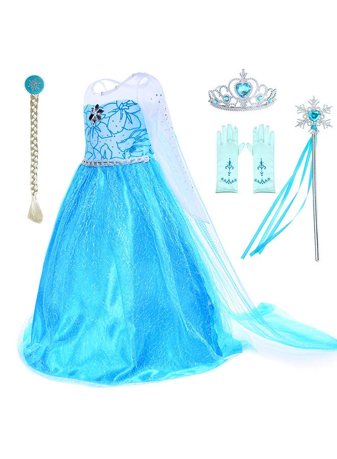 Generic Snow Queen Princess Elsa Costumes Birthday Party Dress Up For Little With Wig