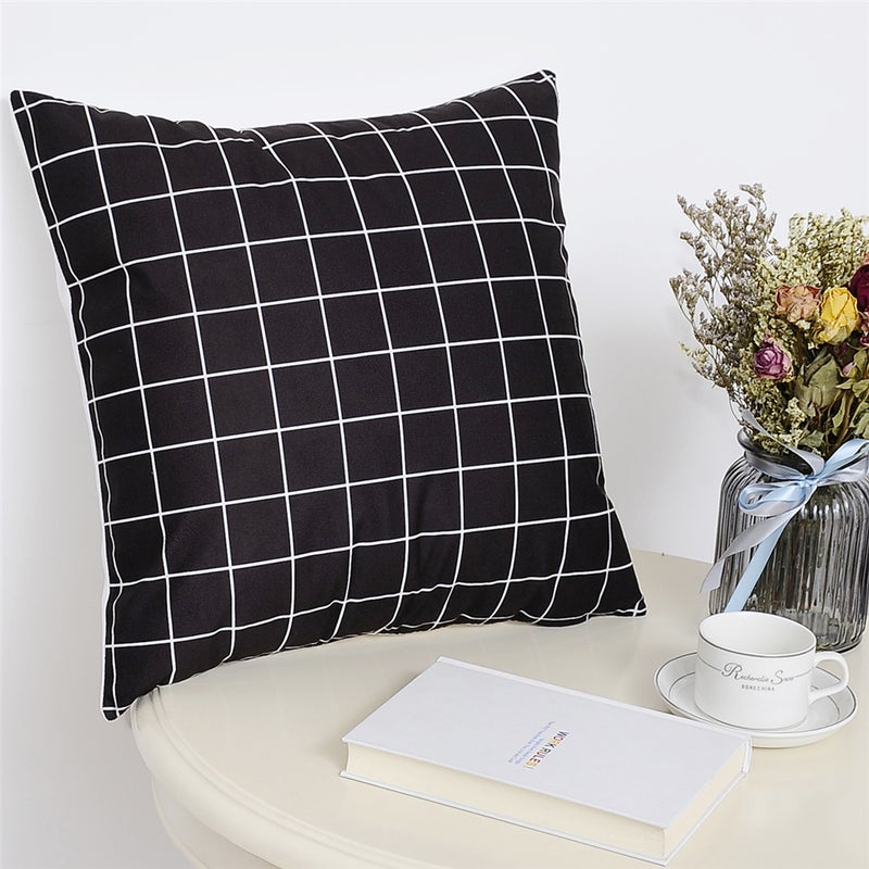 شاربدو غطاء وسادة مطبوعة من مودرن هوم أسود/ أبيض 45 x 45سم - Image 2