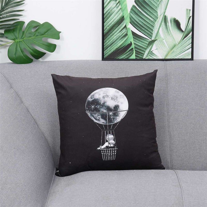 شاربدو غطاء وسادة مطبوعة من مودرن هوم أسود/ أبيض 45 x 45Ø³Ù†ØªÙŠÙ…ØªØ± - Image 3