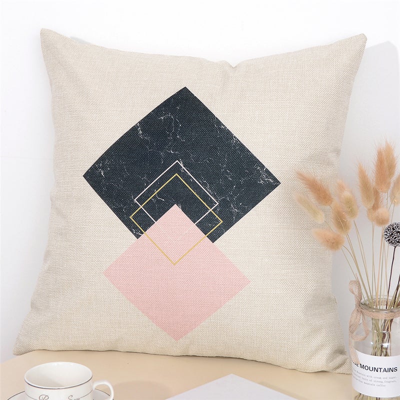 Sharpdo Modern Home Painted Pillowcase White 45 x 45cm - Image 3