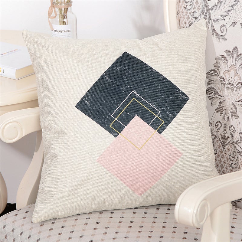 Sharpdo Modern Home Painted Pillowcase White 45 x 45cm - Image 4