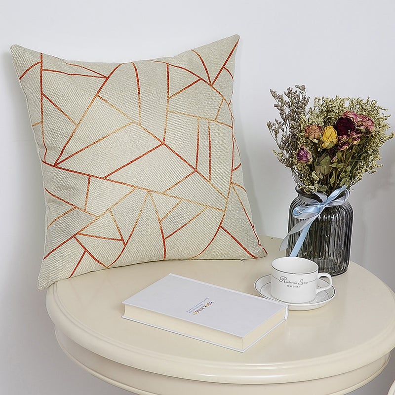 شاربدو غطاء وسادة مطبوع رمادي / بني 45 x 45سم - Image 2