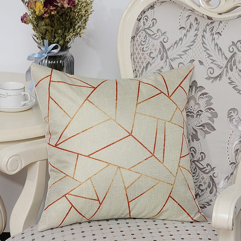 شاربدو غطاء وسادة مطبوع رمادي / بني 45 x 45سم - Image 4