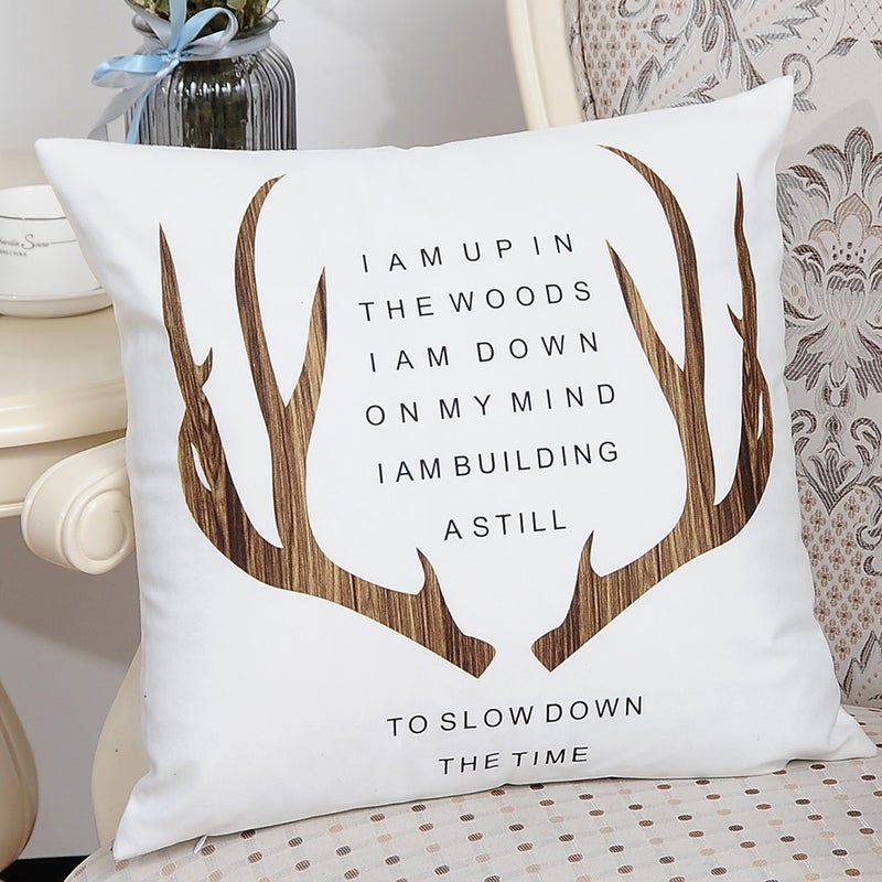 Sharpdo Modern Home Painted Pillowcase White 45 x 45cm - Image 3