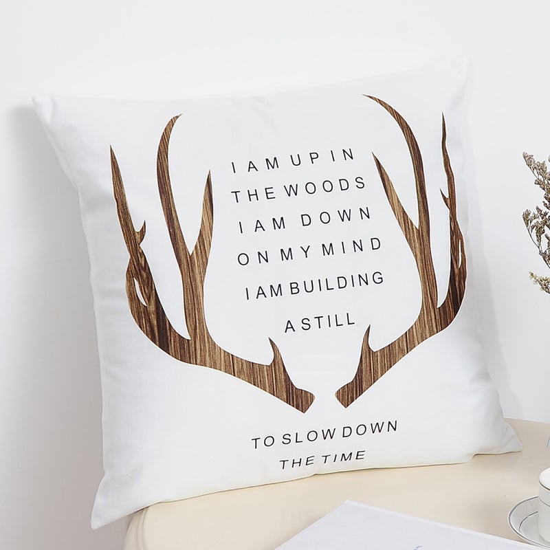 Sharpdo Modern Home Painted Pillowcase White 45 x 45cm - Image 4