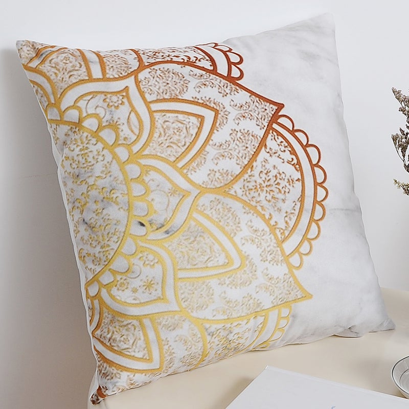 Sharpdo Printed Cushion Cover White/Gold 45 x 45cm - Image 2