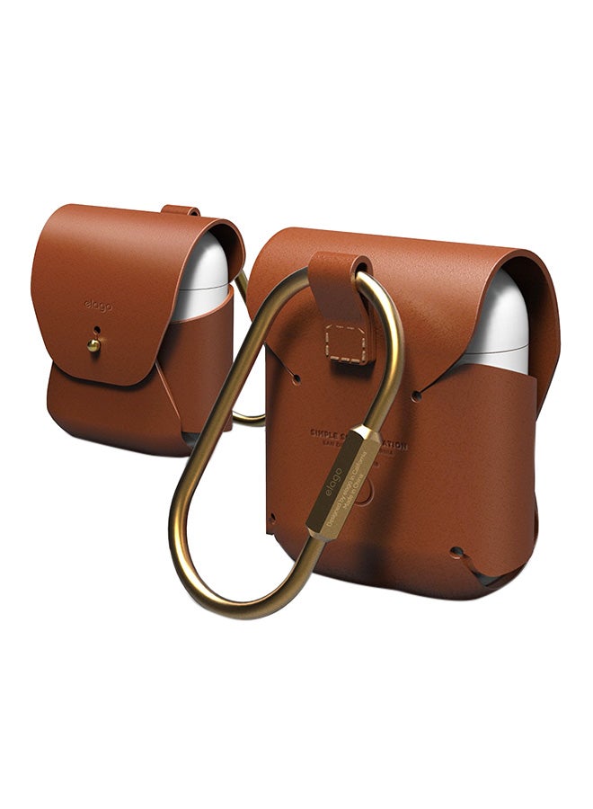 Elago Leather Case For Apple AirPods Brown  - Image 1
