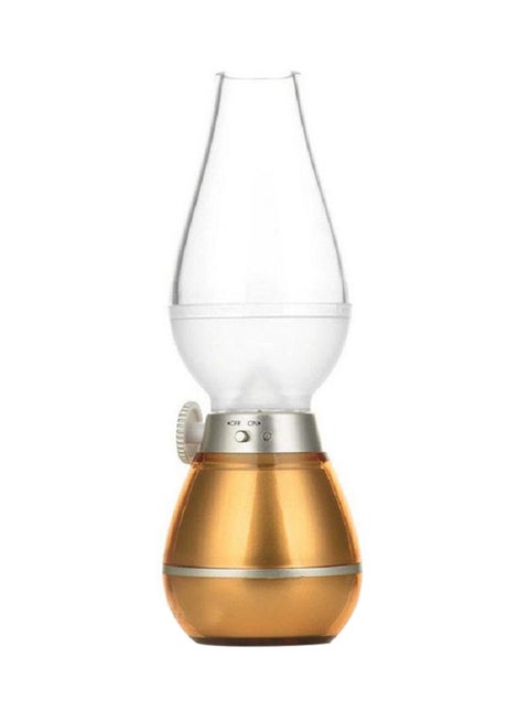 Blow Control USB Rechargeable Retro LED Oil Lamp Gold