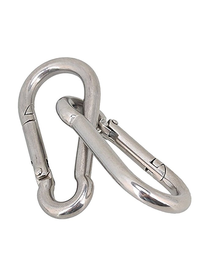 CNBTR Stainless Steel Spring Snap Link Grade Heavy Duty Spring Snap Hook Carabiner Pack Of 2 0X86.36X0inch 