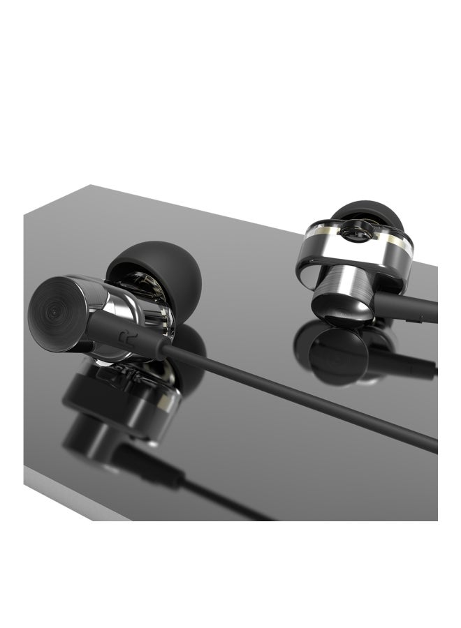 Flash Hawk Stereo In-Ear Earphones With Mic Black/Silver - Image 3
