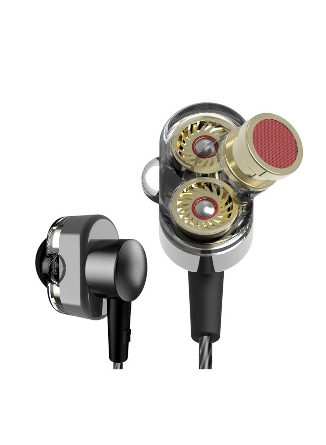 Flash Hawk Stereo In-Ear Earphones With Mic Black/Silver - Image 1