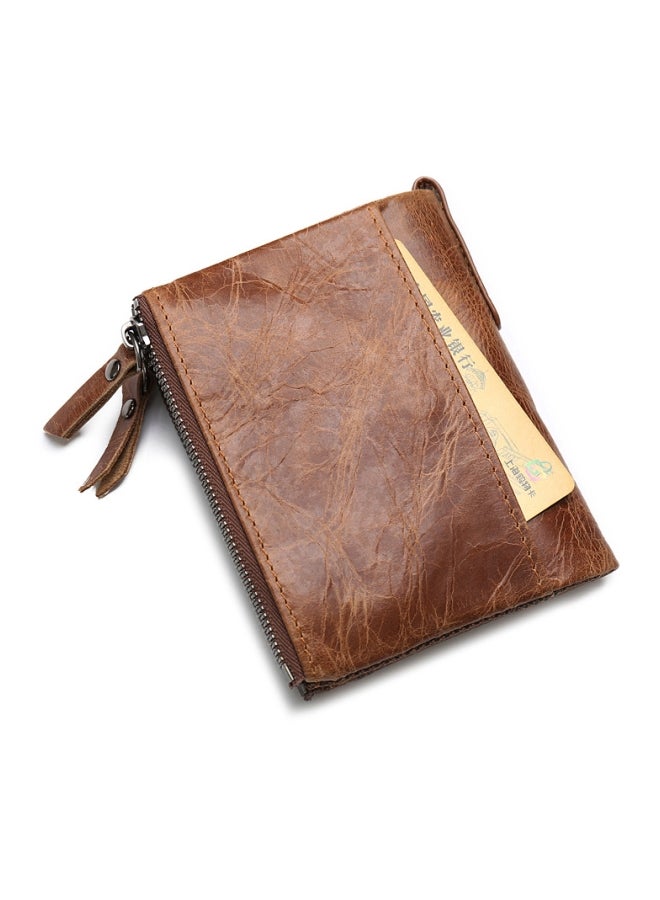 GUBINTO - Vintage leather long men's zipper wallet brown Brown - Image 1