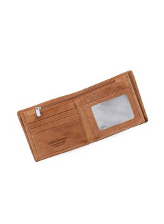 JINBAOLAI Leather Slim With ID Window Front Pocket  Mens Wallet Brown  - Image 2