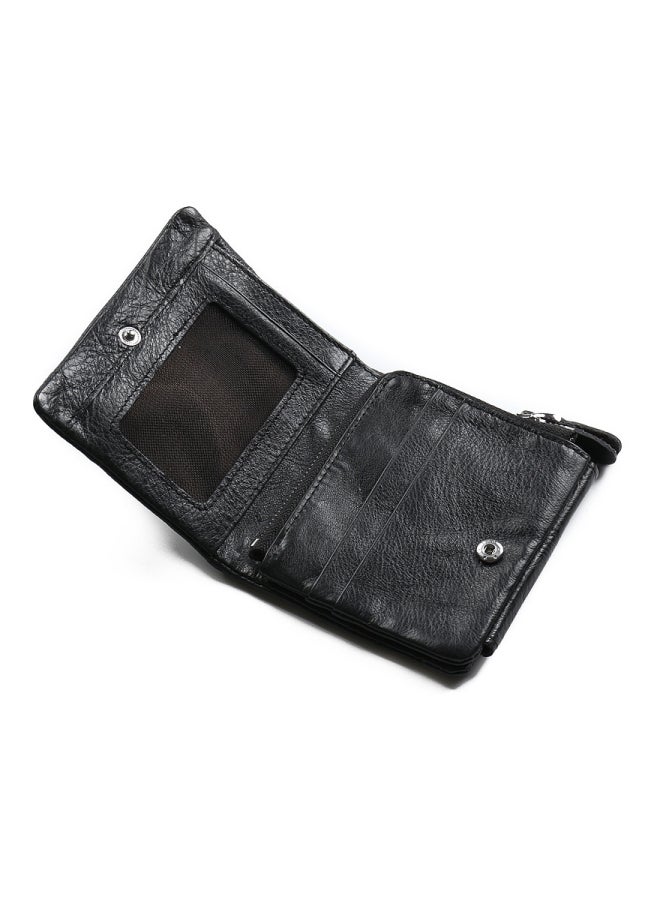 GUBINTO Three Fold Multi Card Shoe Leather Wallet Black - Image 2