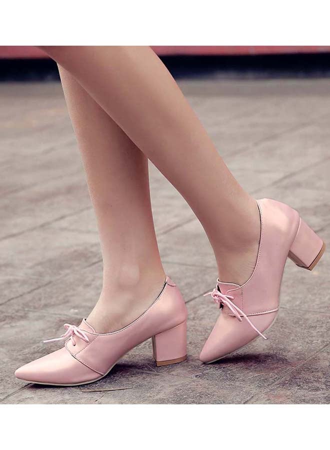 HUSK'SWARE - Block Heeled Pumps Pink - Image 1