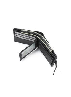JINBAOLAI Leather card cover multifunctional zero wallet  black Black  - Image 5