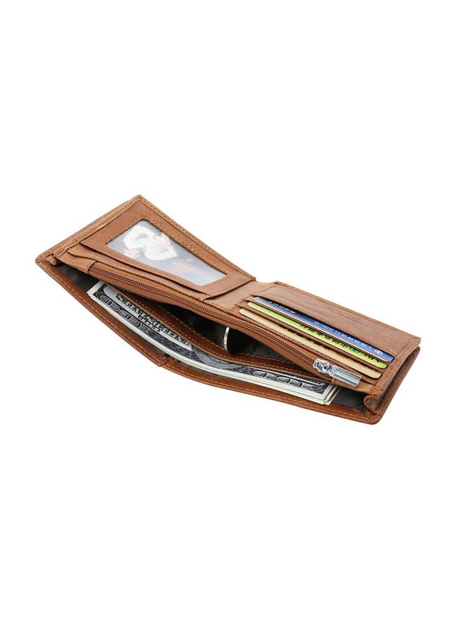 JINBAOLAI Leather Slim With ID Window Front Pocket  Mens Wallet Brown - Image 4