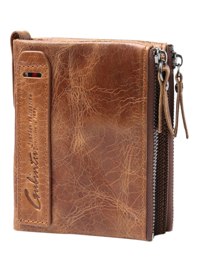 GUBINTO - Vintage leather long men's zipper wallet brown Brown - Image 1