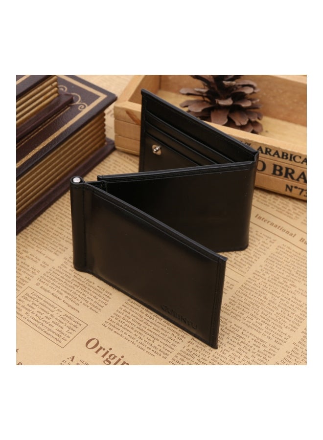 GUBINTO Three-Fold Multi-Card Long Leather Wallet Black - Image 4