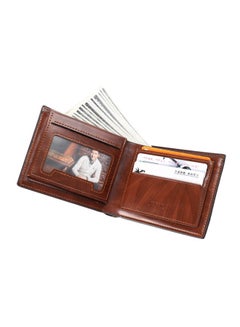 JINBAOLAI Leather card cover multifunctional zero wallet  brown Brown  - Image 2