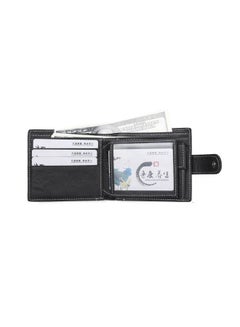 JINBAOLAI Leather card cover multifunctional zero wallet  black Black  - Image 3