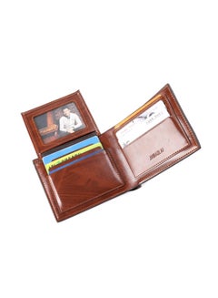 JINBAOLAI Leather card cover multifunctional zero wallet  brown Brown  - Image 4