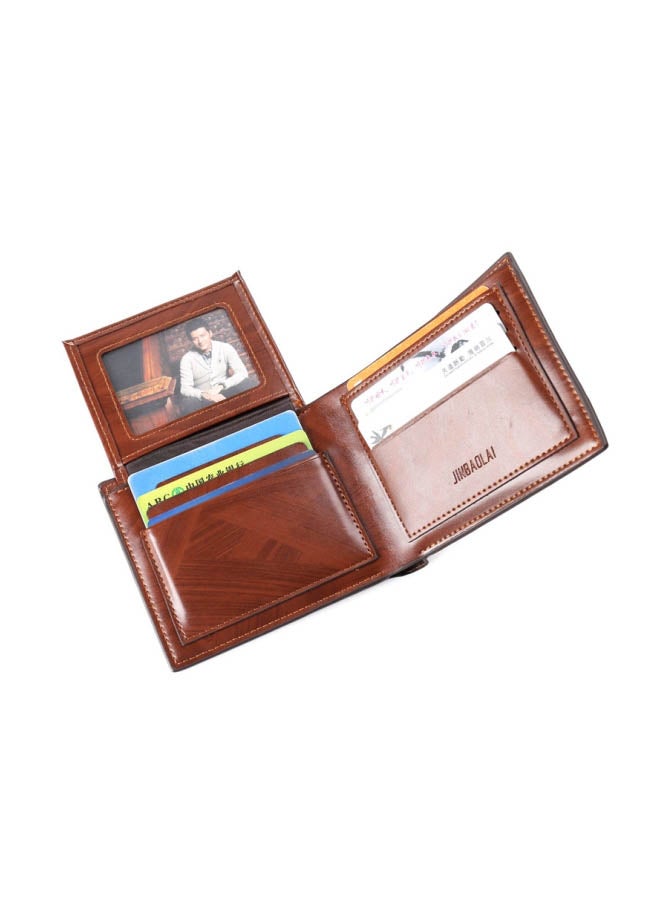 JINBAOLAI Leather card cover multifunctional zero wallet  brown Brown - Image 4