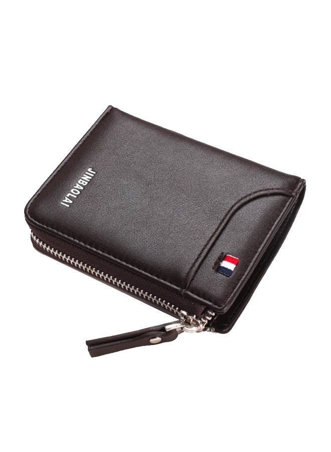 JINBAOLAI Leather card cover multifunctional zero wallet  brown Brown