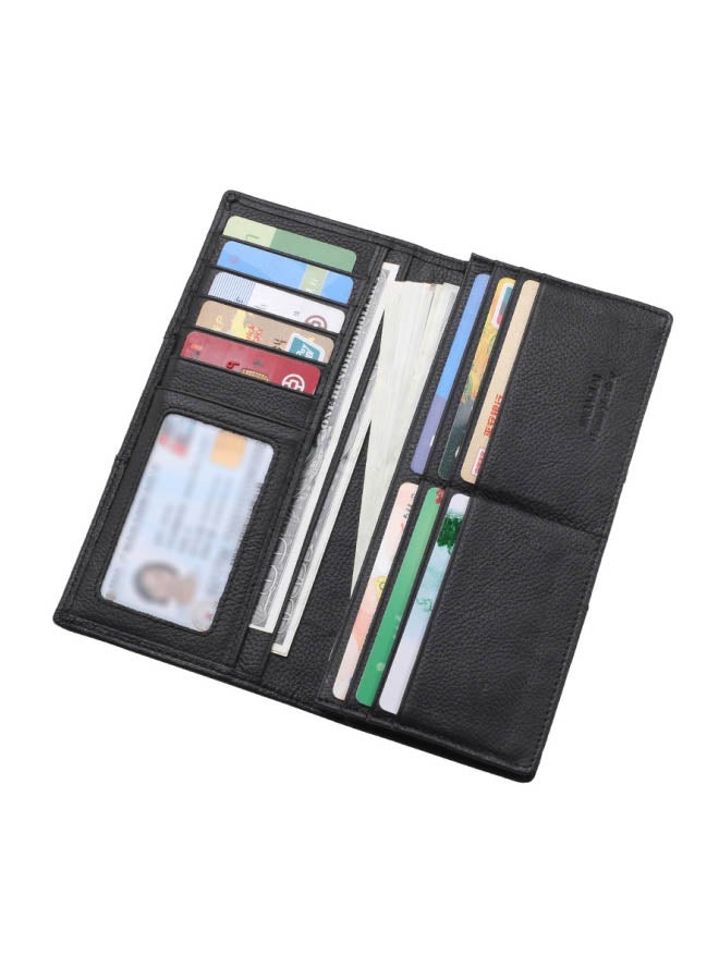 JINBAOLAI Leather Multifunctional Wallet Black - Image 4