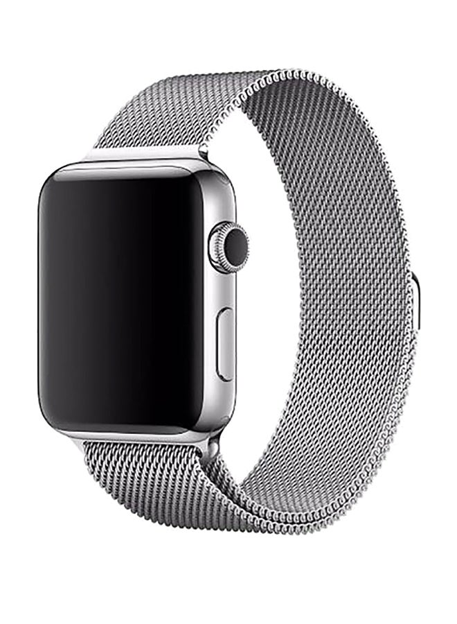 Generic - Stainless Steel Band Strap With Screen Protector For Apple Watch Silver - Image 1