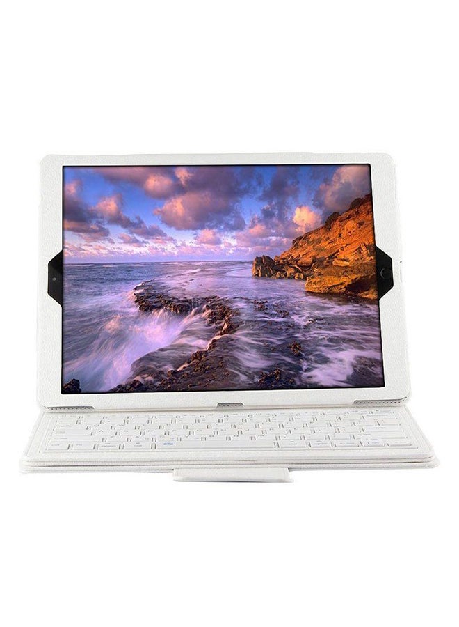 Bluetooth Keyboard Flip Cover For Apple iPad Pro White  - Image 1