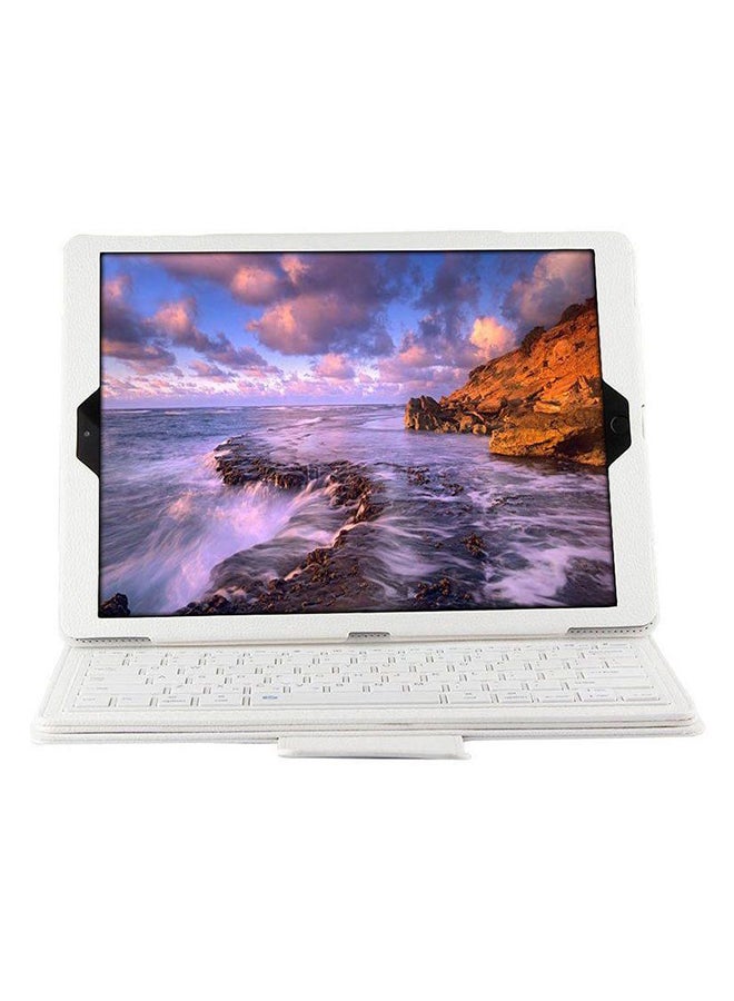 Bluetooth Keyboard Flip Cover For Apple iPad Pro White  - Image 4
