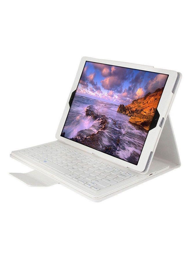 Bluetooth Keyboard Flip Cover For Apple iPad Pro White  - Image 2