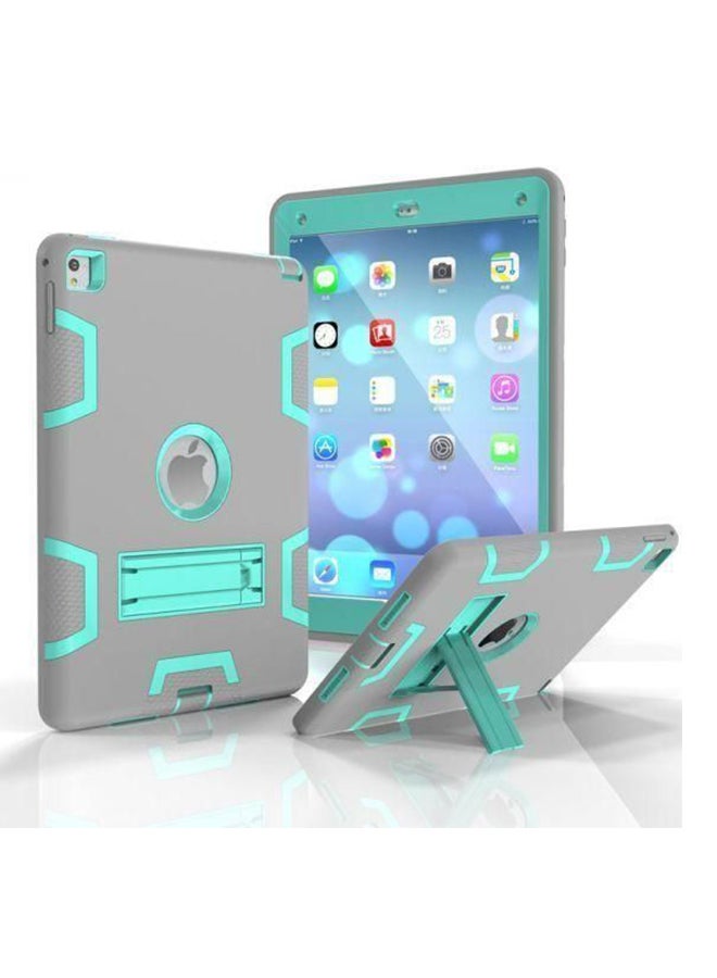 Heavy Duty Hard Case Cover With Kickstand For Apple iPad Pro Grey/Aqua - Image 1
