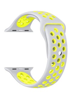 Replacement Silicone Watch Bracelet For Apple Watch Series 1 / 2 / 3 / 4 Grey/Green