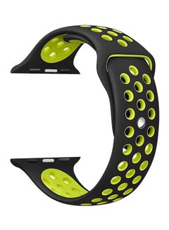 Silicone Watch Bracelet For Apple Watch Series 1/2/3/4 42 mm, 44 mm Black/Yellow