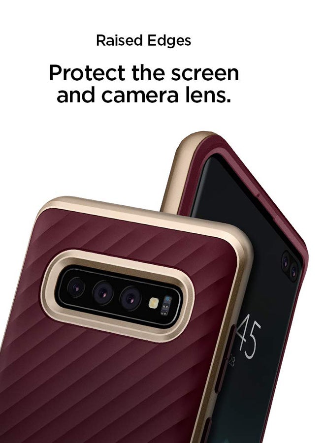 Spigen - Neo Hybrid Case Cover For Samsung Galaxy S10 Plus Burgundy - Image 1