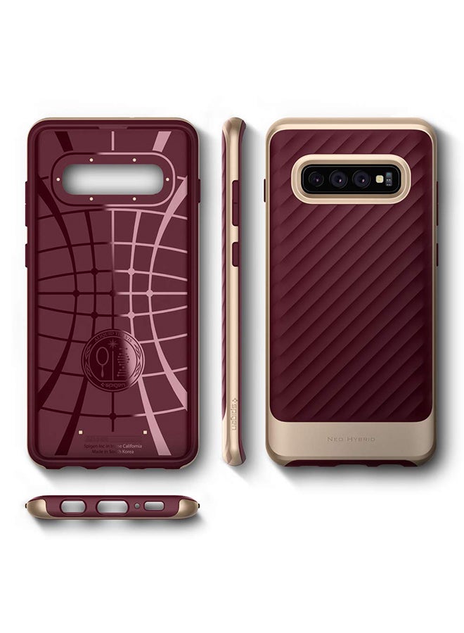 Spigen - Neo Hybrid Case Cover For Samsung Galaxy S10 Plus Burgundy - Image 1