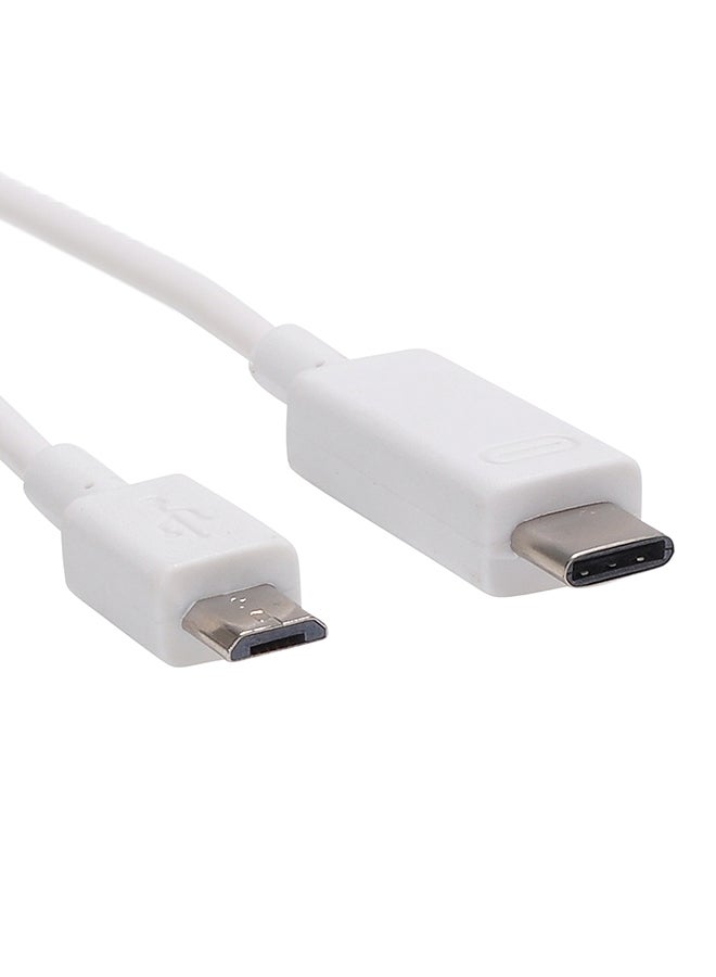 ساندبرغ وصلة USB-C لـ MicroUSB أبيض - Image 1
