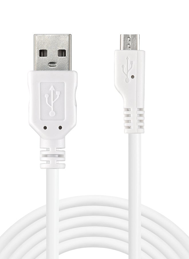شاحن MicroUSB وكابل مزامنة أبيض