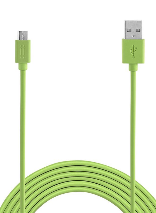 كابل بتصميم قابل للعكس من Micro USB إلى USB أخضر